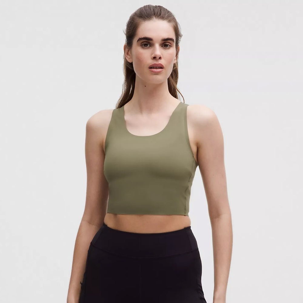 NWT LULULEMON Fast and Free Tank Top Light Olive Bay Leaf Green Sz XL